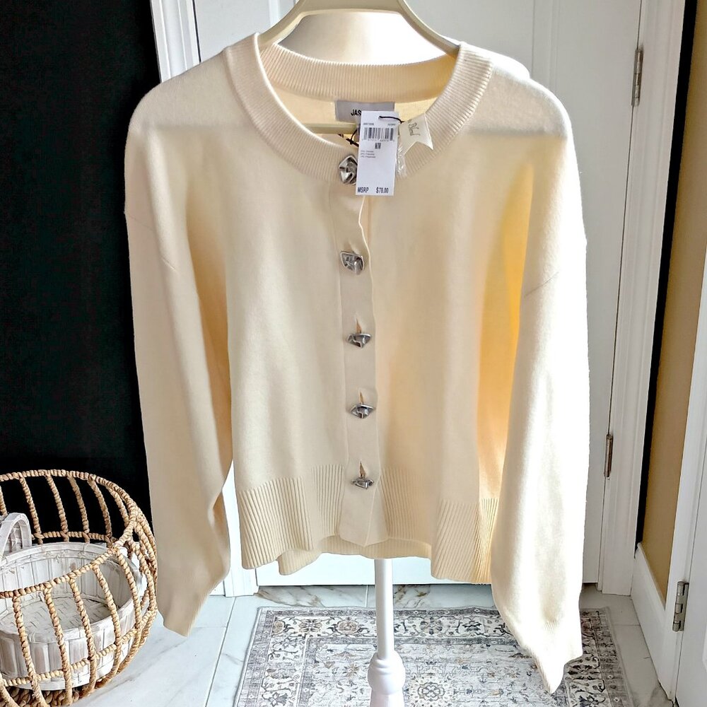 NEW! EXQUISITE JASON WU CARDIGAN SWEATER SZ M
